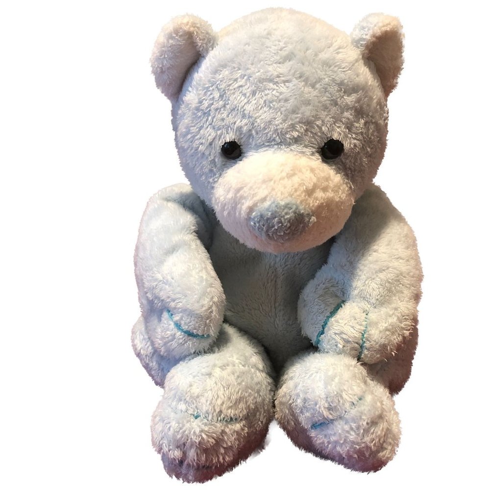 TY Tinker Pluffies Light Blue Bear, Black Bead Eyes, All Ages 10 " VINTAGE 2003